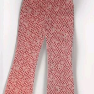 Zara Red Patterned Trousers